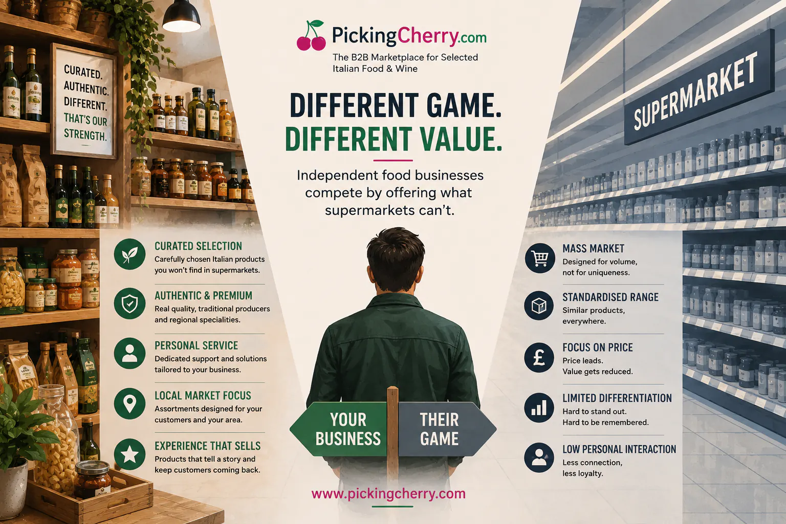 How Independent Food Businesses Compete with Supermarkets 1 Independent food businesses compete with supermarkets through curated Italian products, personalised service, and differentiated customer experience