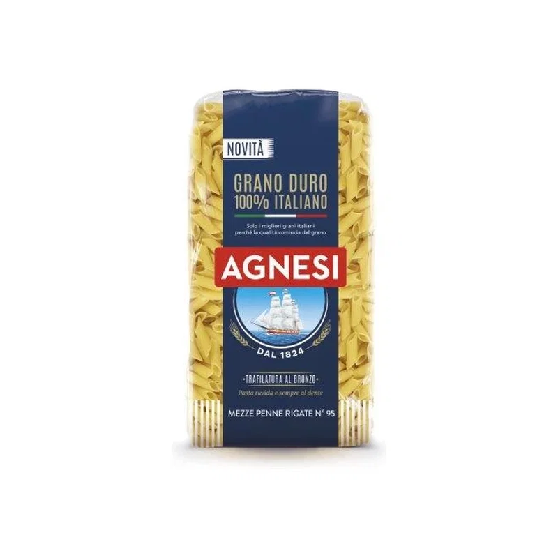 Agnesi Mezze Penne Rigate Pasta 95 500g x 24 1 Agnesi Mezze Penne Rigate Pasta 95 500g x 24