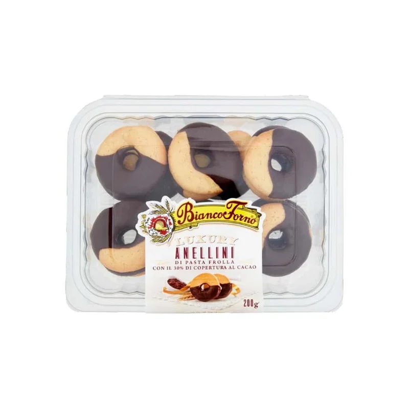 Bianco Forno Anellini Chocolate Biscuits 200g x 8 1 Bianco Forno Anellini Chocolate Biscuits 200g x 8