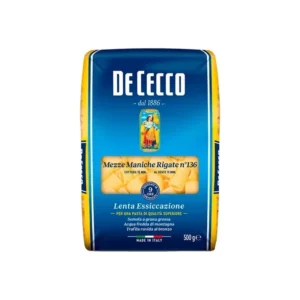 De Cecco Mezze Maniche Pasta 136 500g x 24