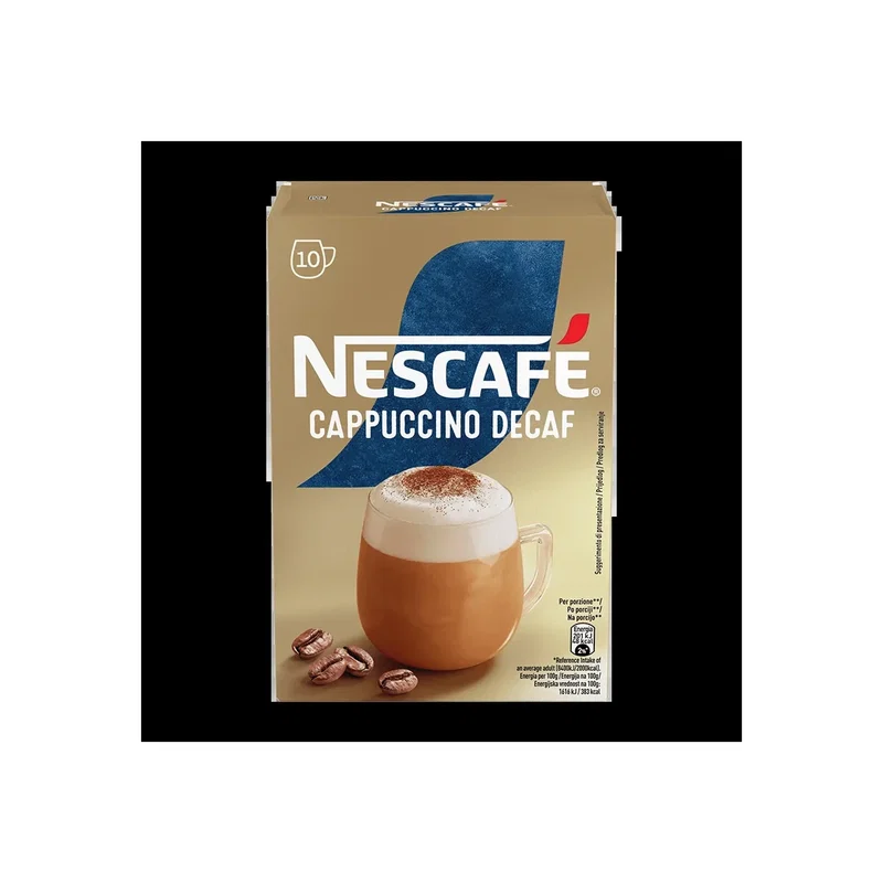 nescafe cappuccino decaffeinated 10 sachets 125g x 6 115443 PickingCherry.com