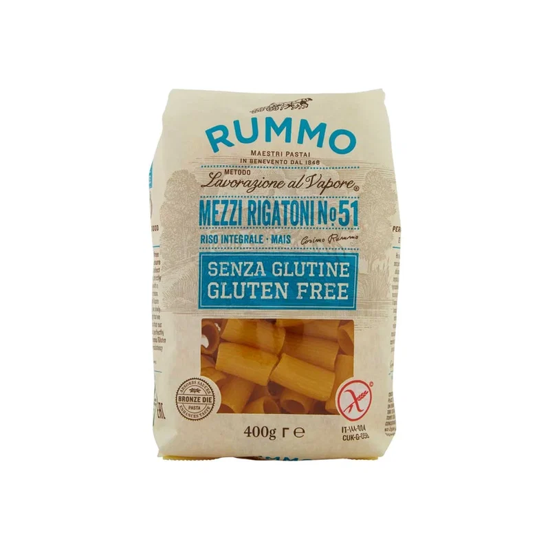 Rummo Gluten Free Mezzi Rigatoni Pasta F51 400g x 12 1 Rummo Gluten Free Mezzi Rigatoni Pasta F51 400g x 12