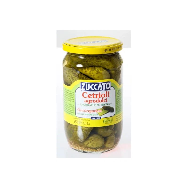 Zuccato Sweet&Sour Gherkins 670/ 670g x 12 1 Zuccato Sweet&Sour Gherkins 670/ 670g x 12